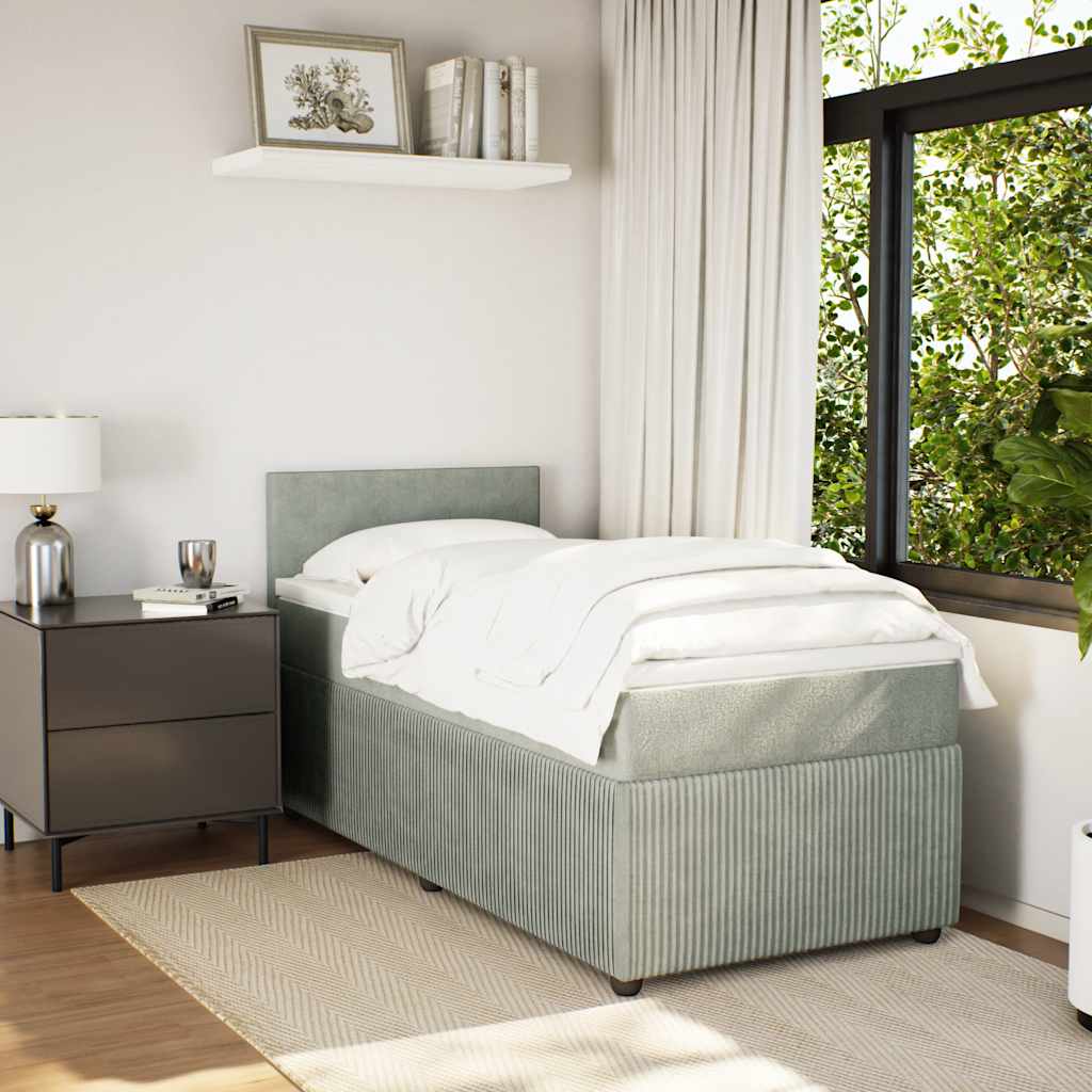 Box spring krevet s madracem svjetlosivi 80 x 200 cm baršunasti