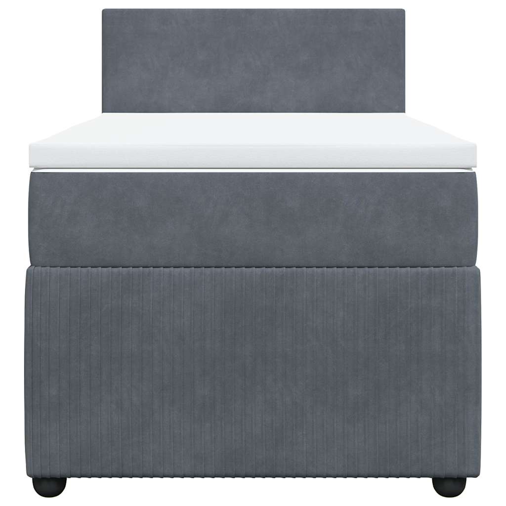 Box spring krevet s madracem tamnosivi 80 x 200 cm baršunasti
