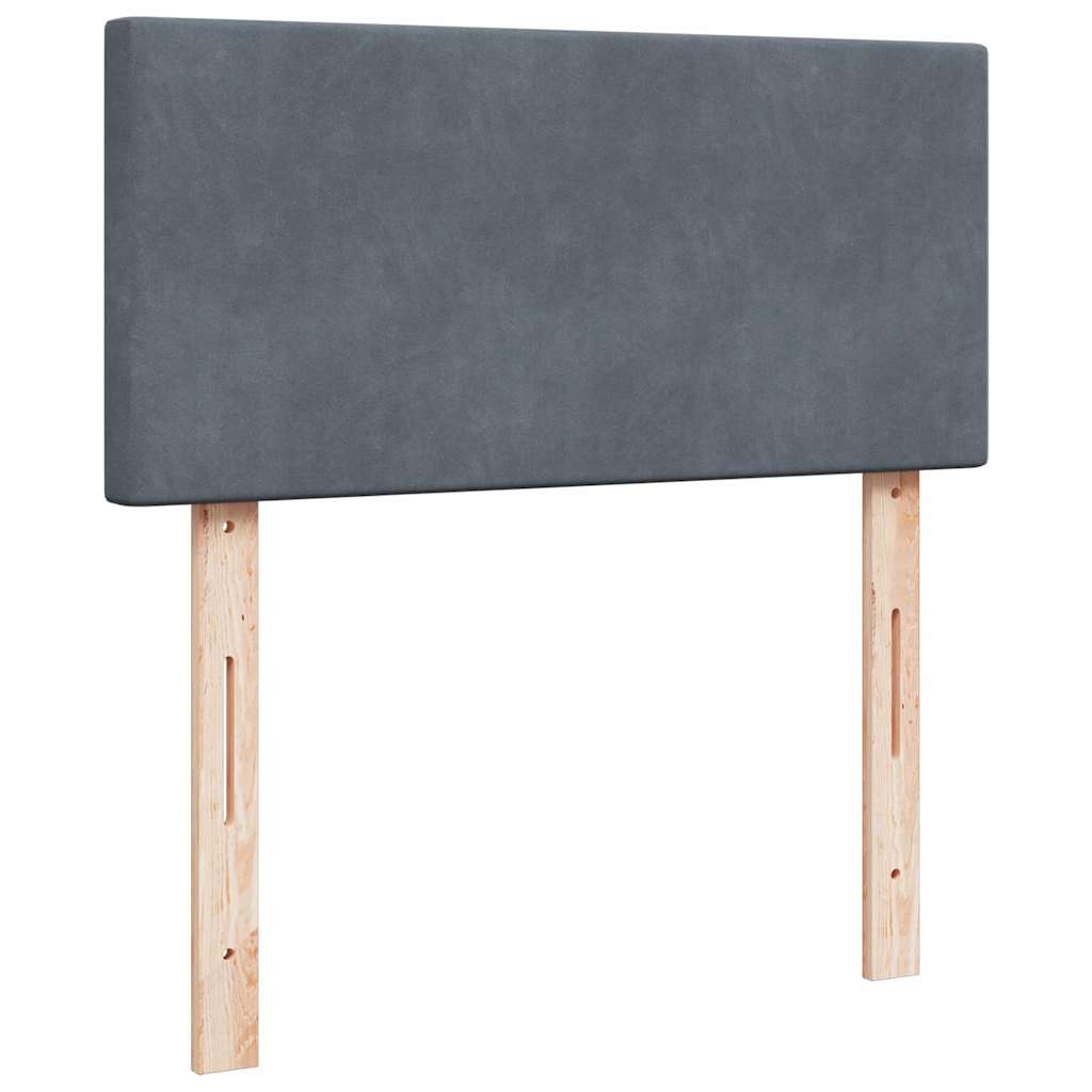 Box spring krevet s madracem tamnosivi 80 x 200 cm baršunasti