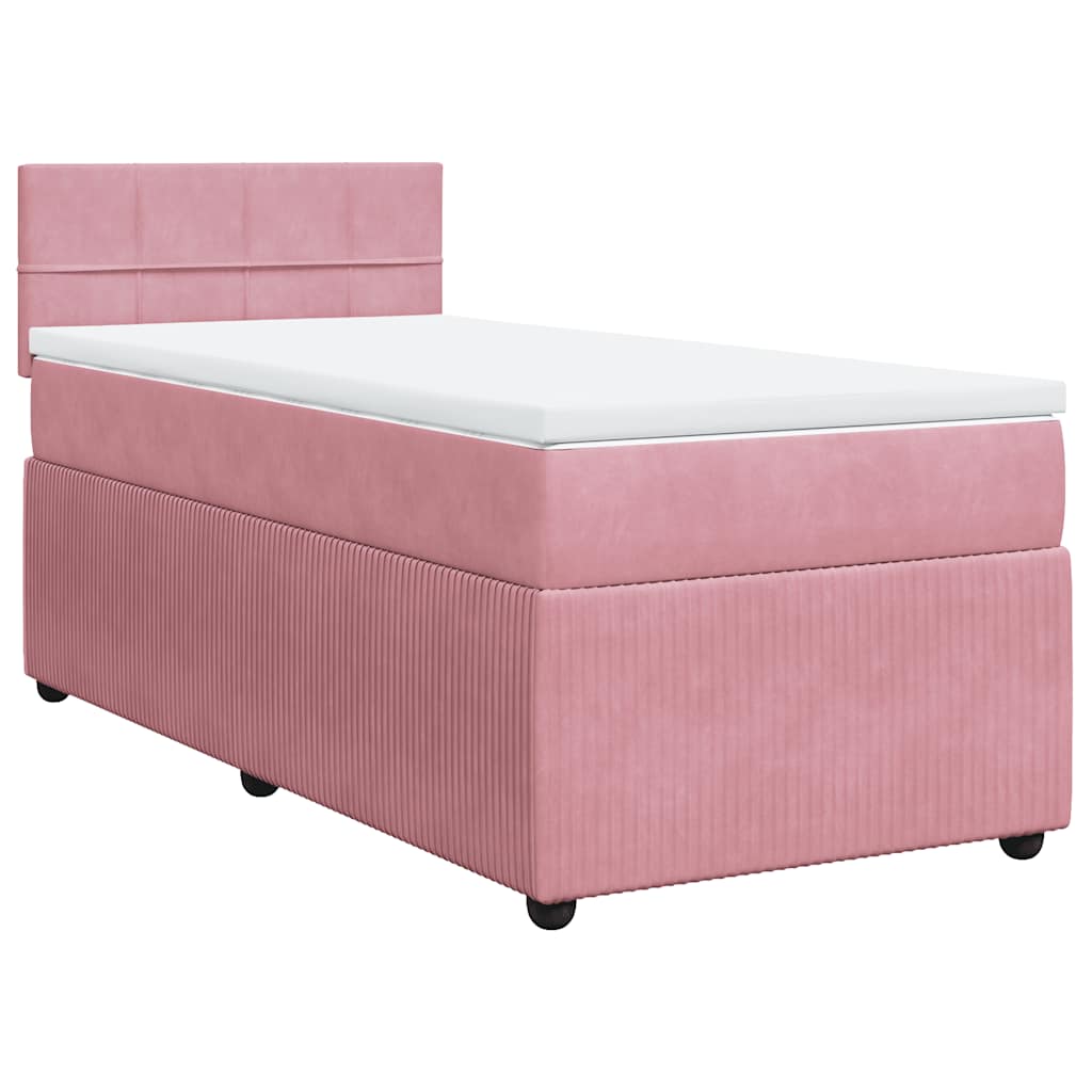 Box spring krevet s madracem ružičasti 80 x 200 cm baršunasti