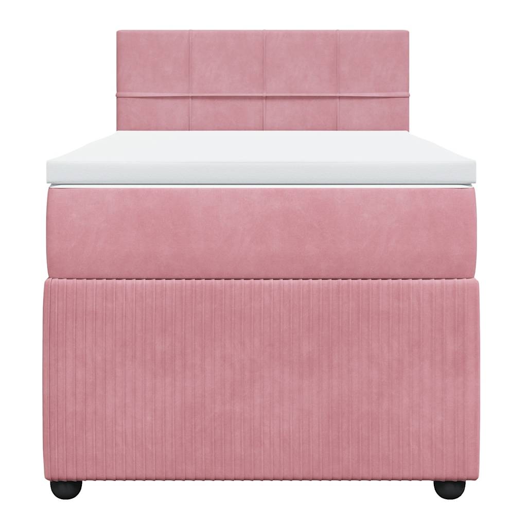 Box spring krevet s madracem ružičasti 80 x 200 cm baršunasti