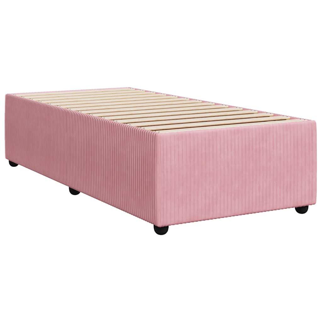 Box spring krevet s madracem ružičasti 80 x 200 cm baršunasti
