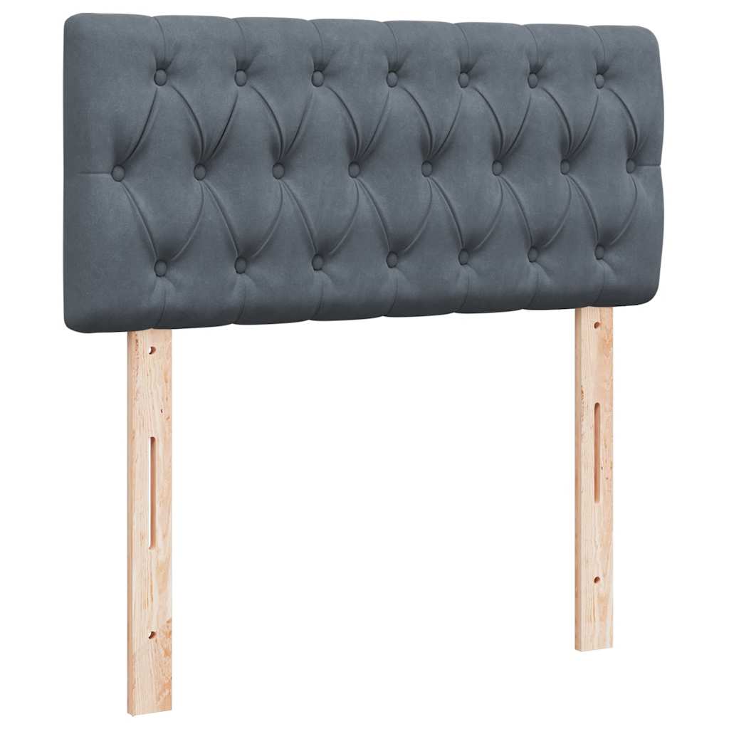 Box spring krevet s madracem tamnosivi 80 x 200 cm baršunasti