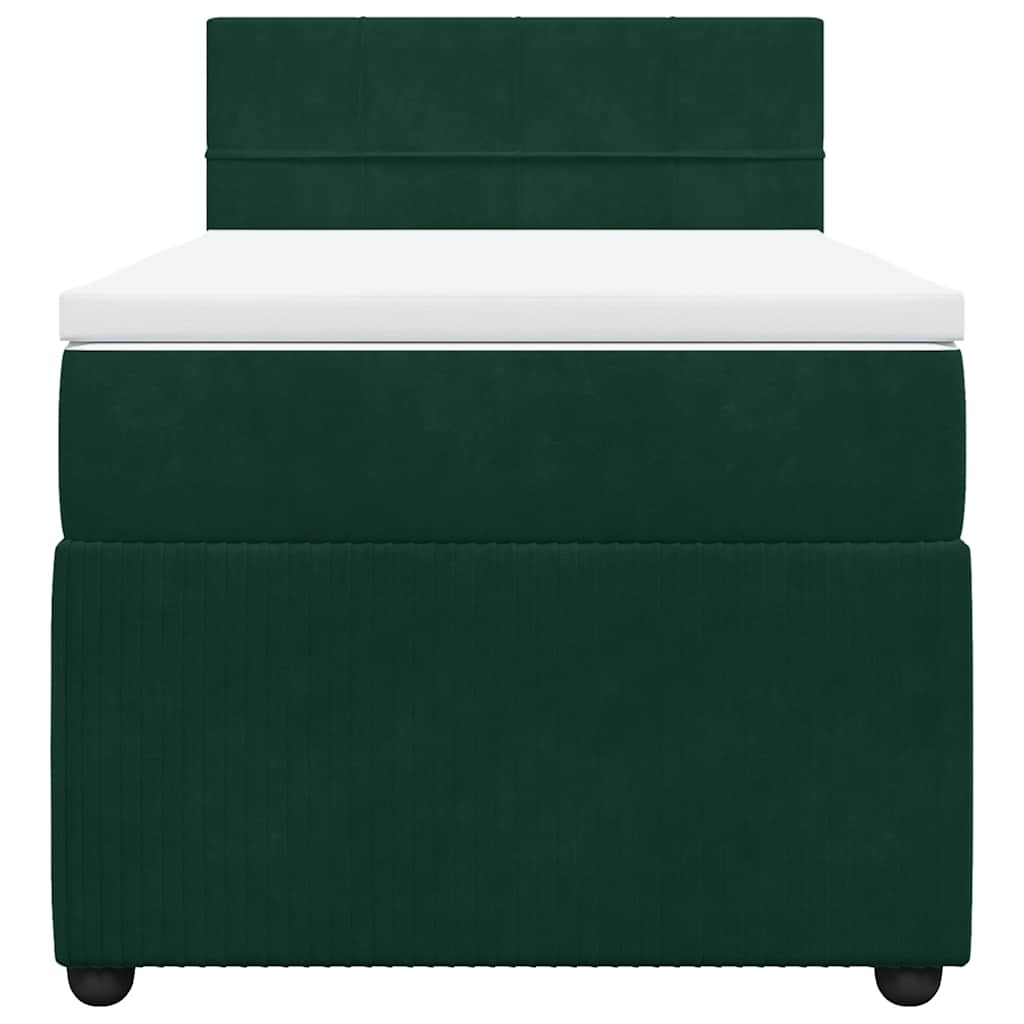 Box spring krevet s madracem tamnozeleni 80 x 200 cm baršunasti