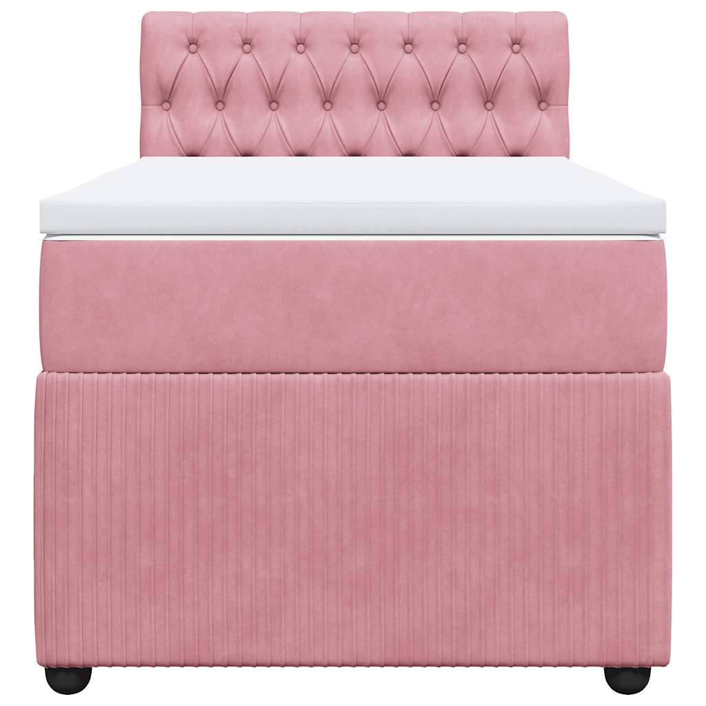 Box spring krevet s madracem ružičasti 80 x 200 cm baršunasti