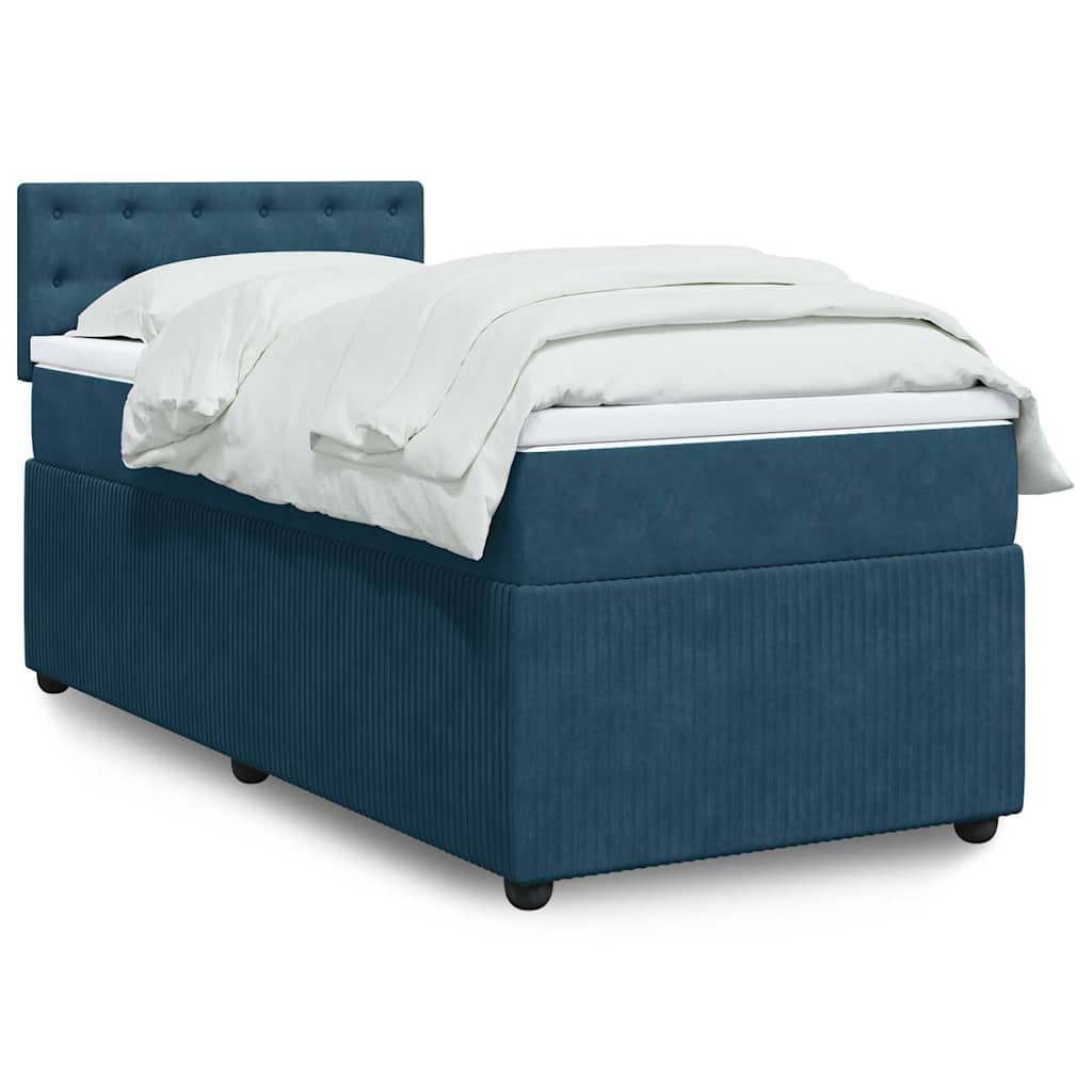 Box spring krevet s madracem plavi 80 x 200 cm baršunasti
