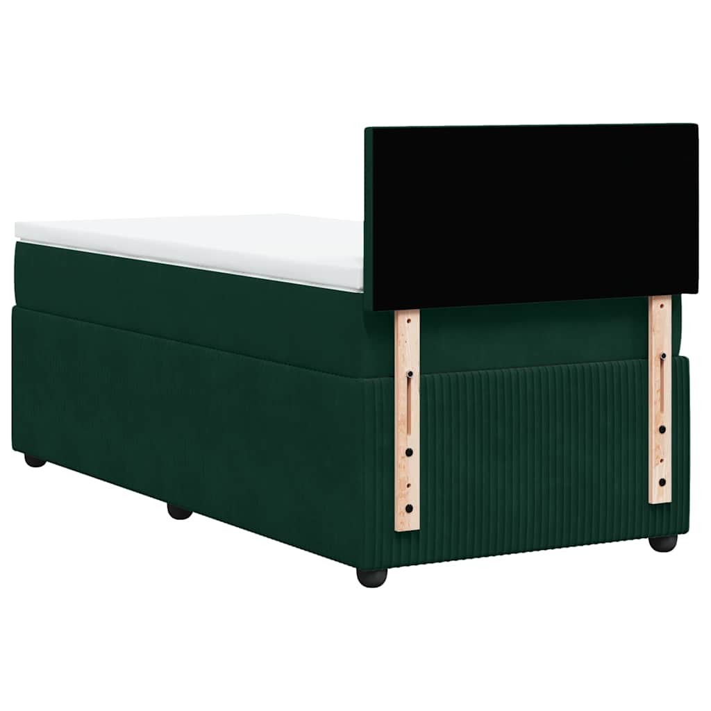 Box spring krevet s madracem tamnozeleni 90x190 cm baršunasti