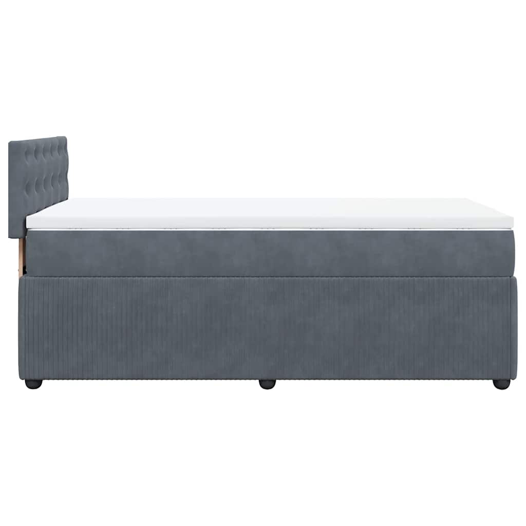 Box spring krevet s madracem tamnosivi 90x190 cm baršunasti