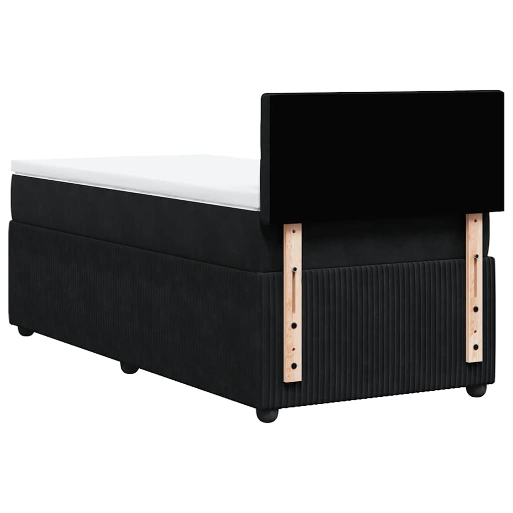 Box spring krevet s madracem crni 90x190 cm baršunasti
