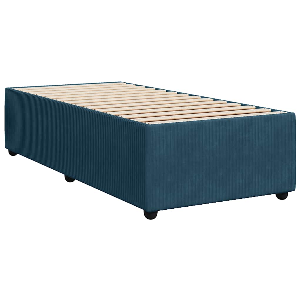 Box spring krevet s madracem plavi 90x190 cm baršunasti