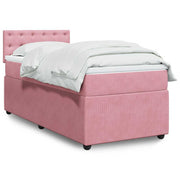 Box spring krevet s madracem ružičasti 90x190 cm baršunasti