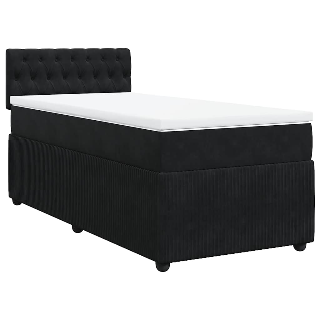 Box spring krevet s madracem crni 90x190 cm baršunasti