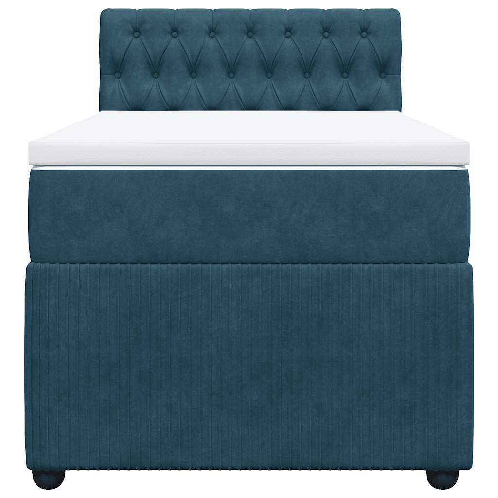 Box spring krevet s madracem plavi 90x190 cm baršunasti