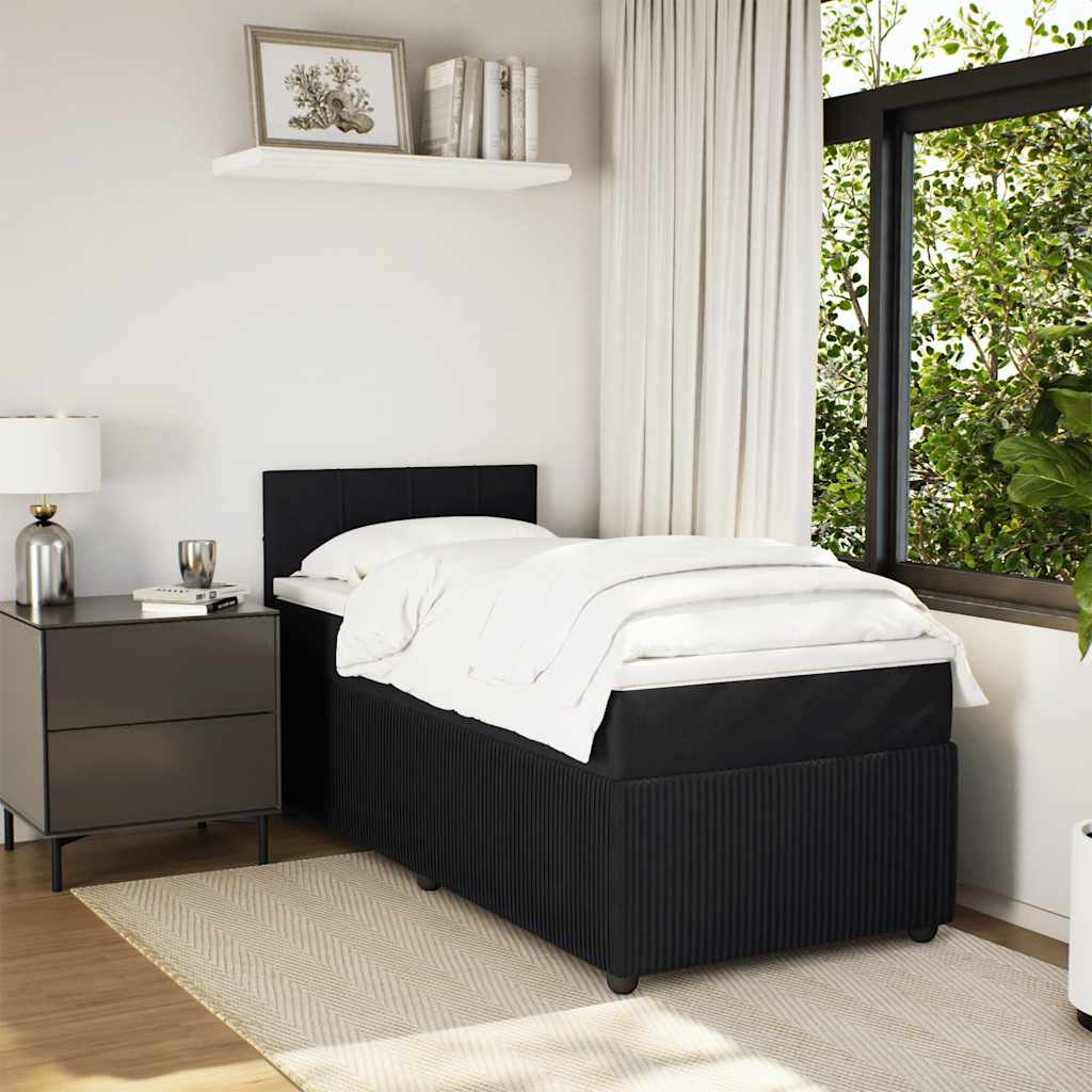 Box spring krevet s madracem crni 90x190 cm baršunasti
