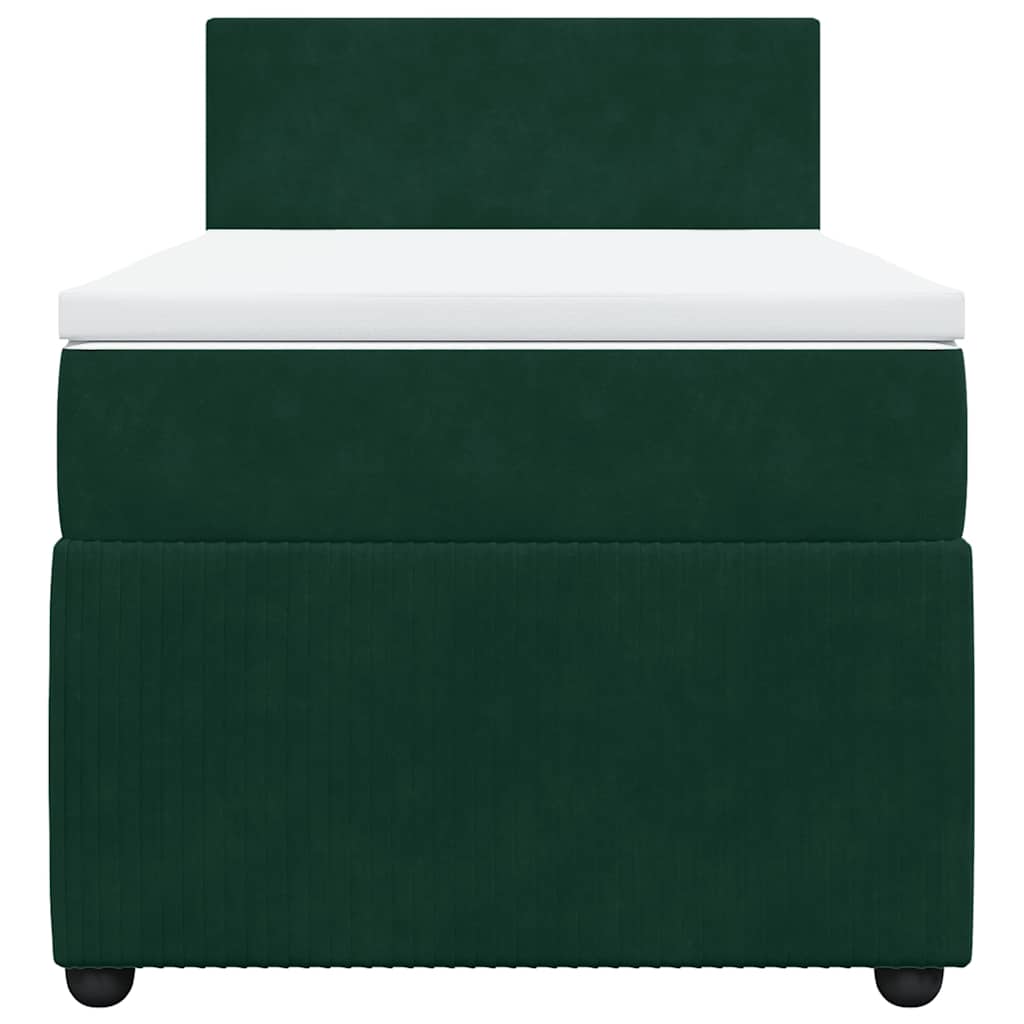 Box spring krevet s madracem tamnozeleni 90x200 cm baršunasti