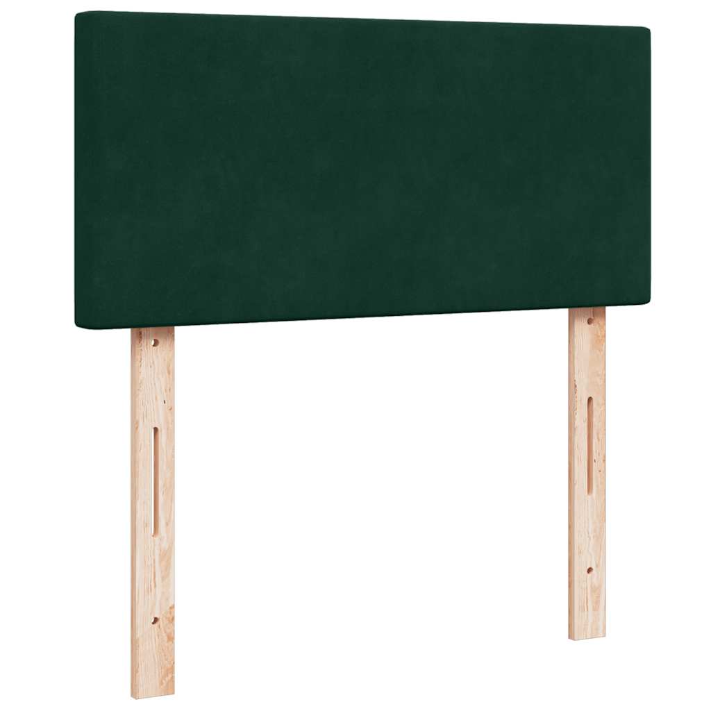 Box spring krevet s madracem tamnozeleni 90x200 cm baršunasti