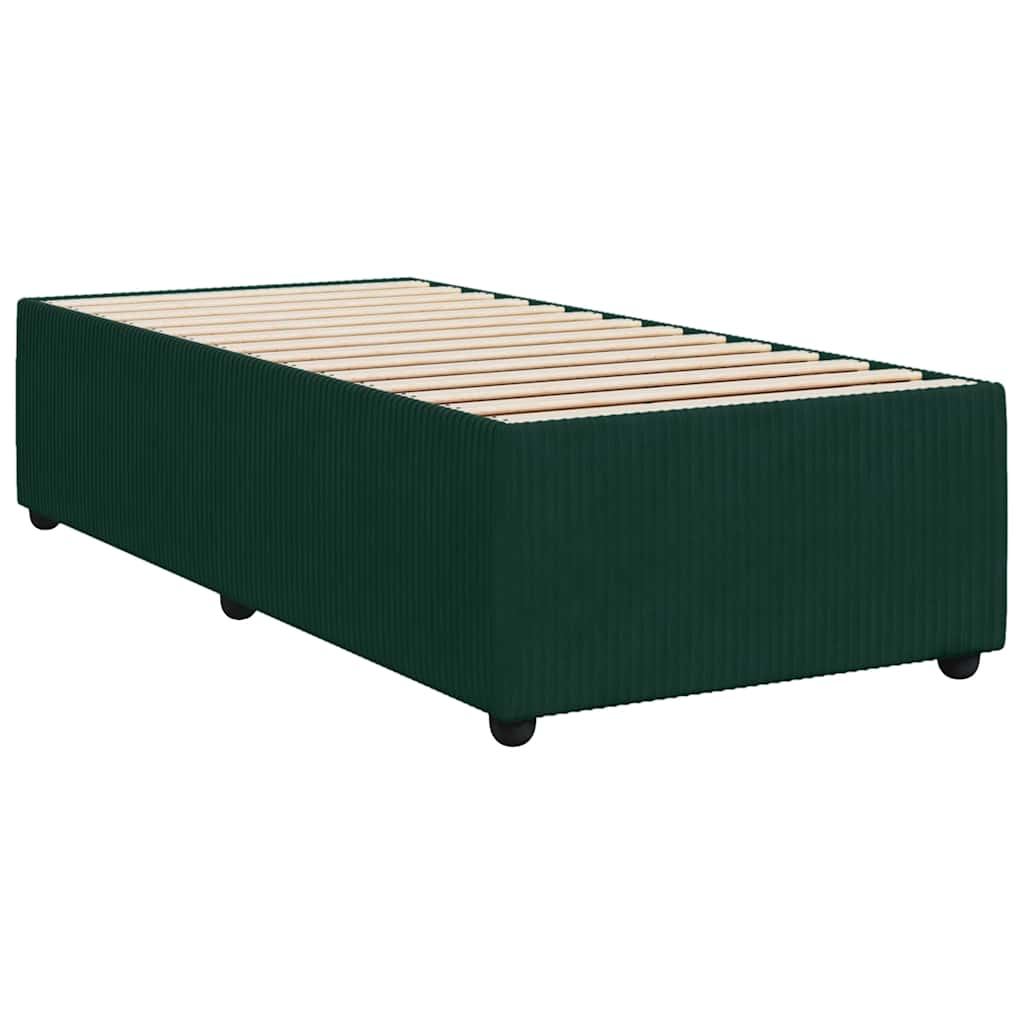 Box spring krevet s madracem tamnozeleni 90x200 cm baršunasti