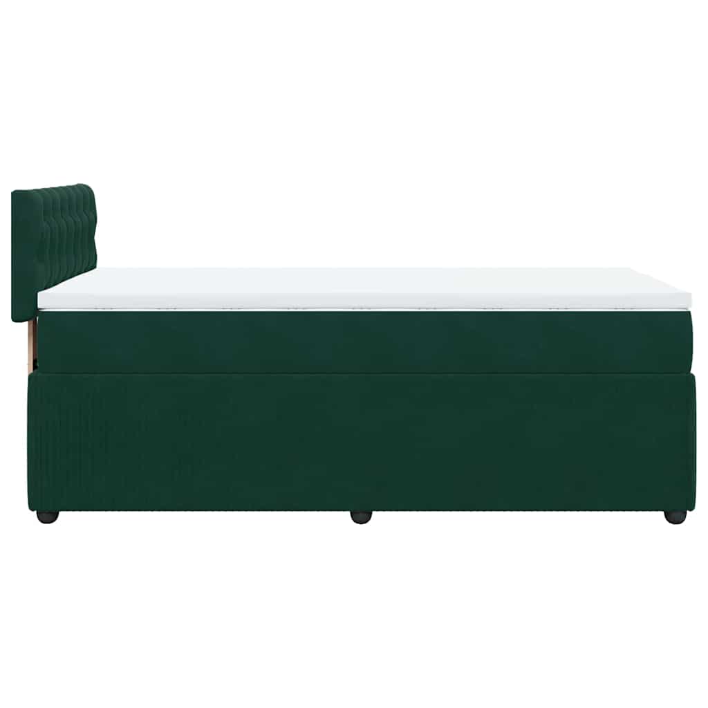 Box spring krevet s madracem tamnozeleni 90x200 cm baršunasti