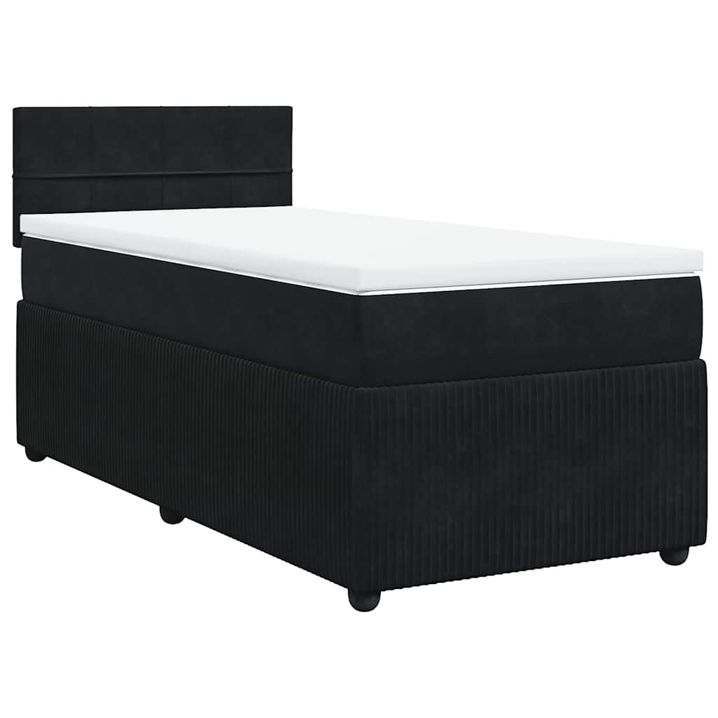 Box spring krevet s madracem crni 90x200 cm baršunasti