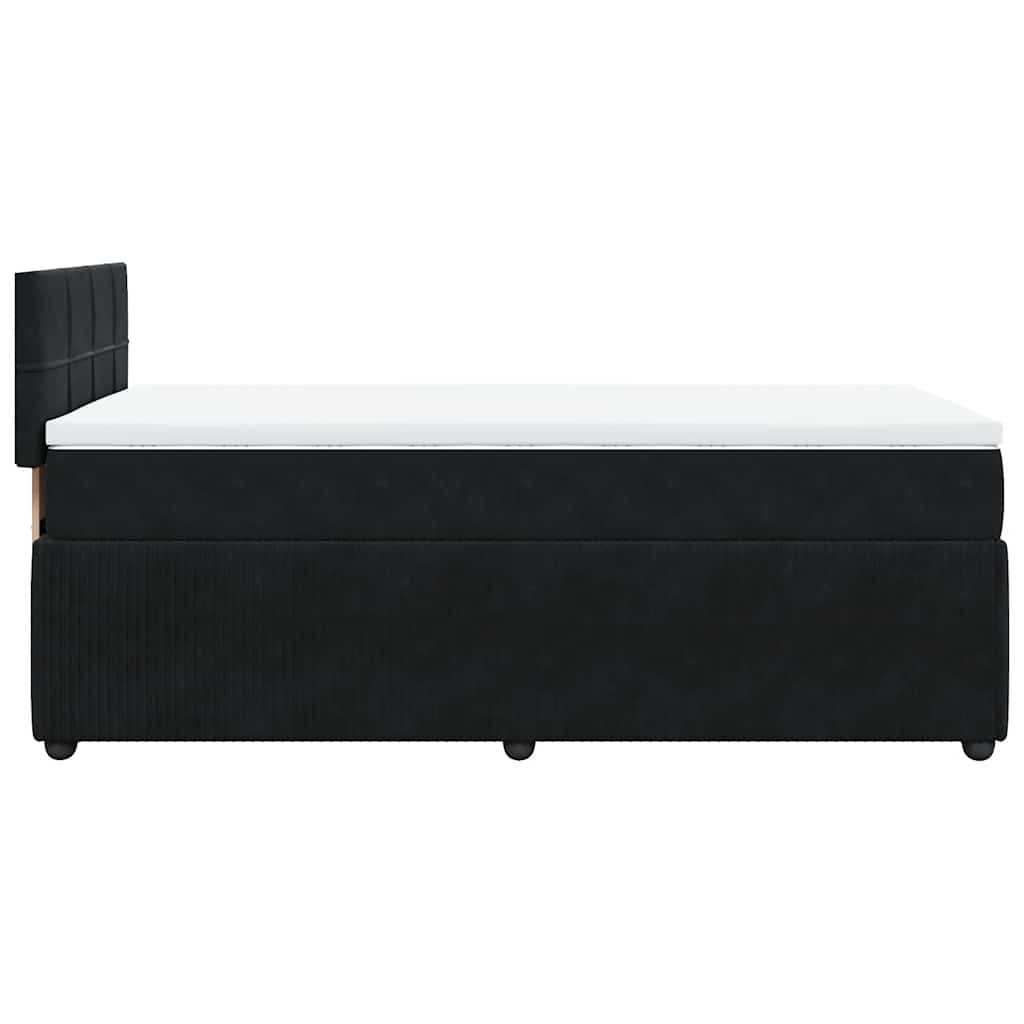 Box spring krevet s madracem crni 90x200 cm baršunasti