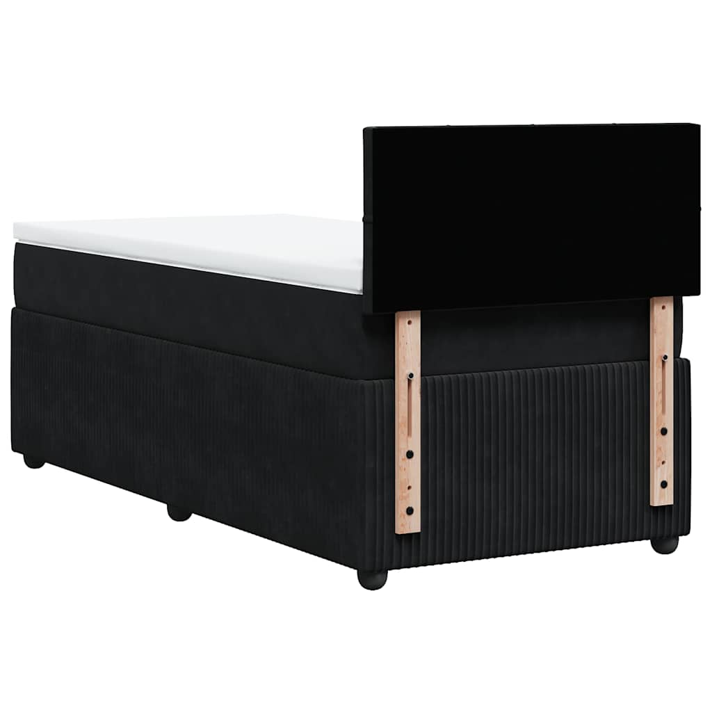 Box spring krevet s madracem crni 90x200 cm baršunasti