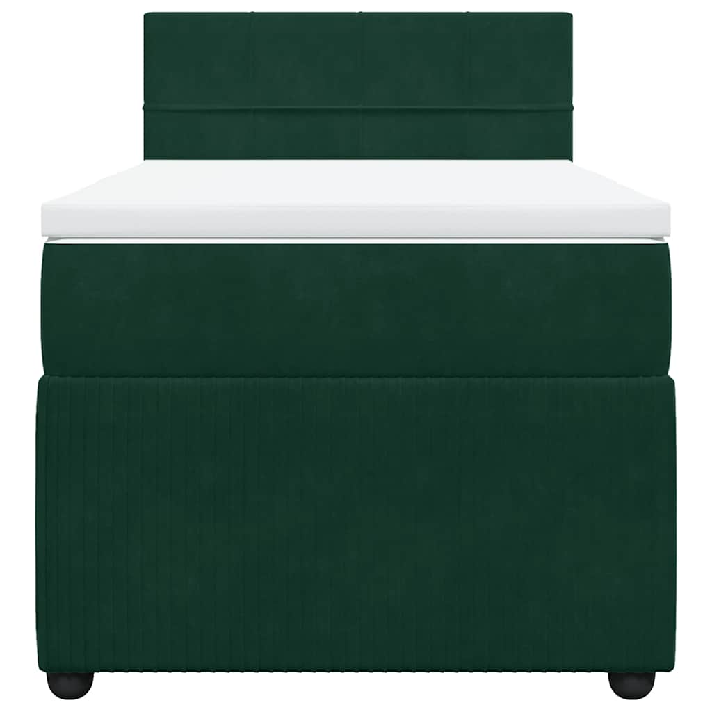 Box spring krevet s madracem tamnozeleni 90x200 cm baršunasti