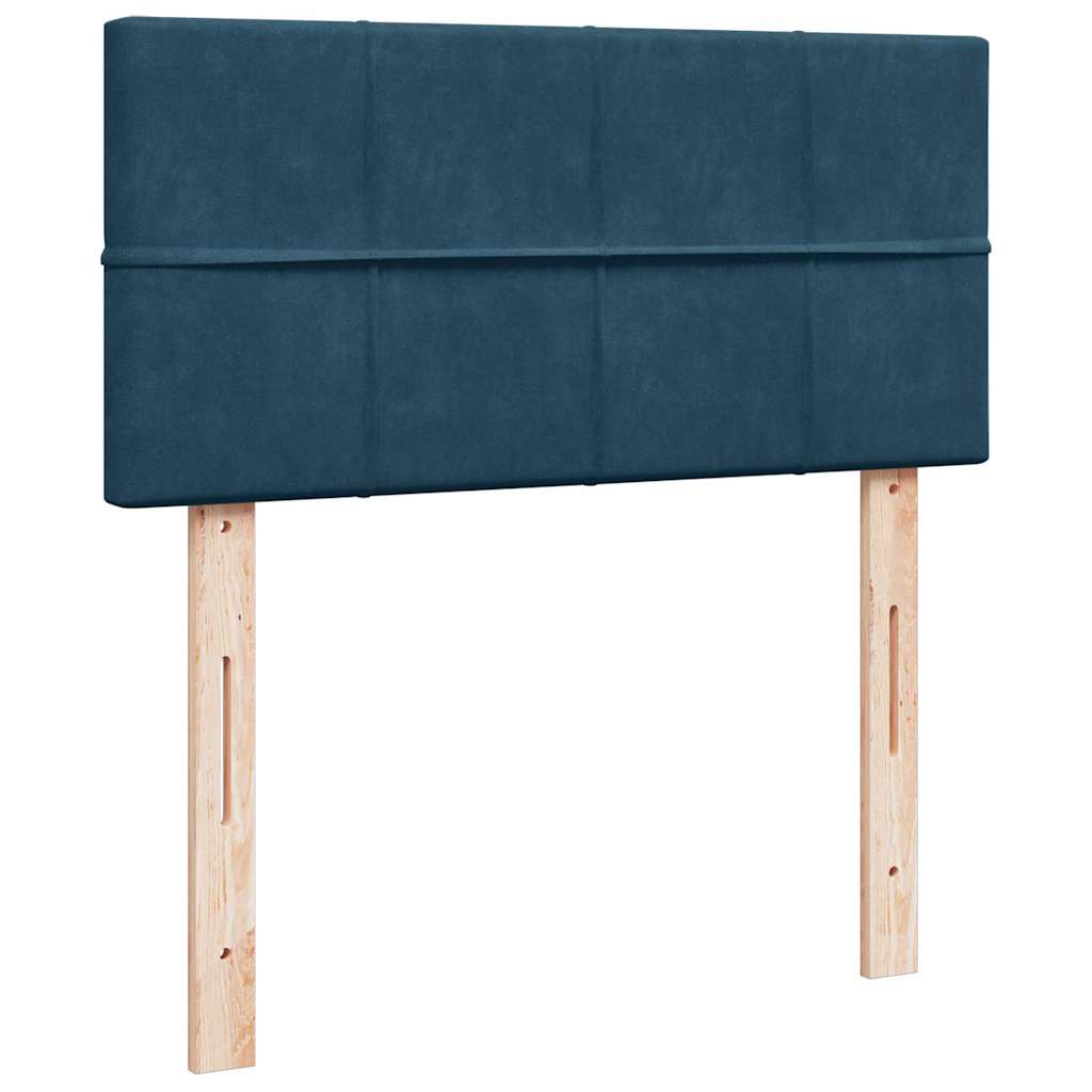 Box spring krevet s madracem plavi 90x200 cm baršunasti