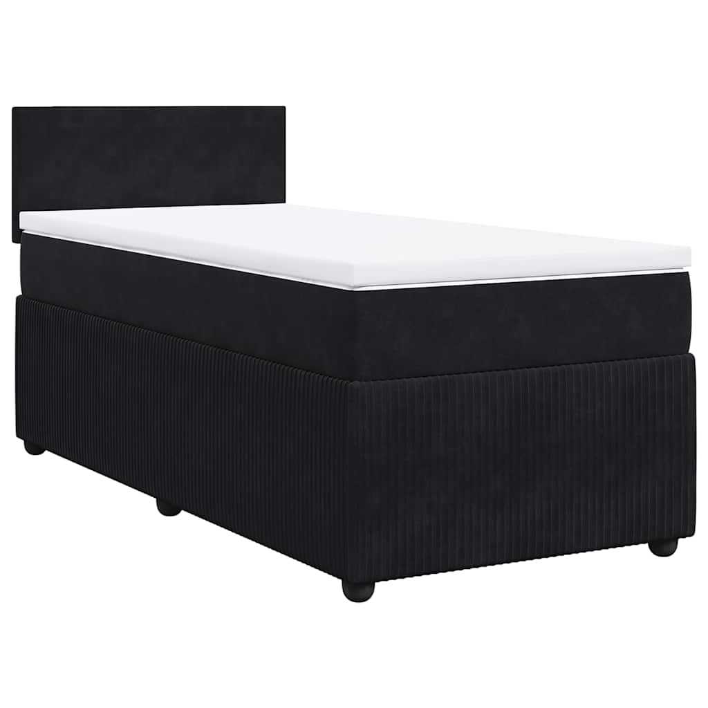 Box spring krevet s madracem crni 100x200 cm baršunasti
