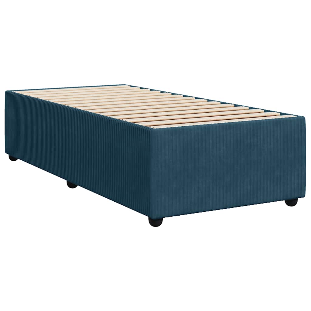Box spring krevet s madracem plavi 100x200 cm baršunasti