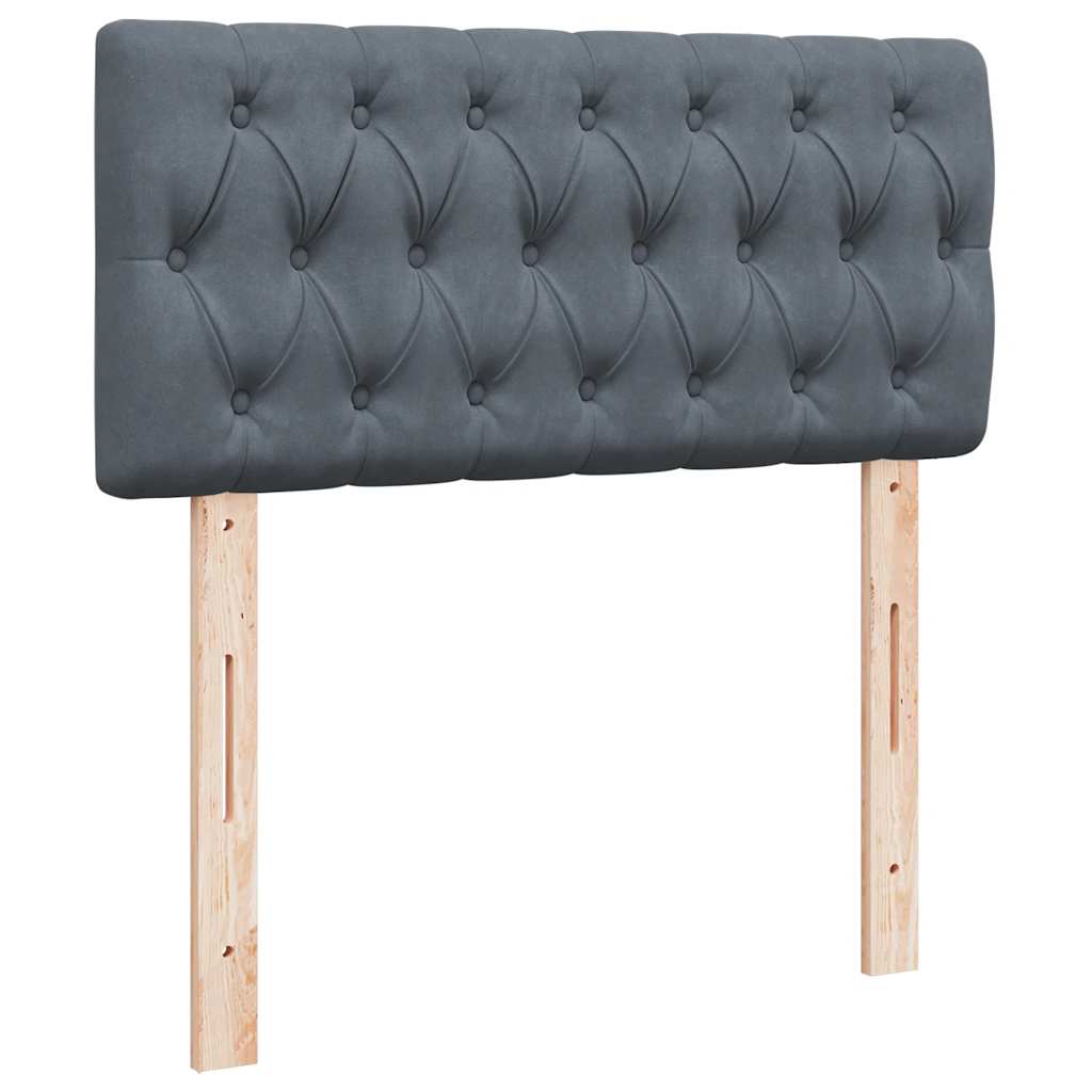 Box spring krevet s madracem tamnosivi 100x200 cm baršunasti