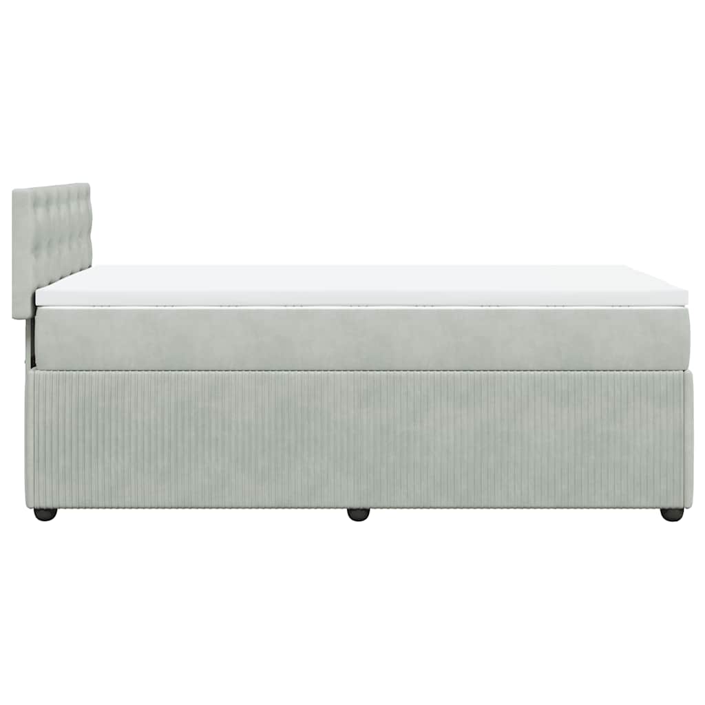 Box spring krevet s madracem svjetlosivi 100x200 cm baršunasti