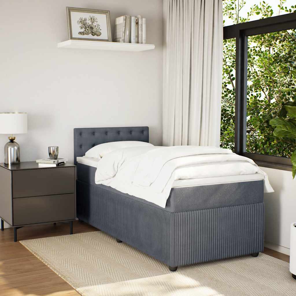Box spring krevet s madracem tamnosivi 100x200 cm baršunasti