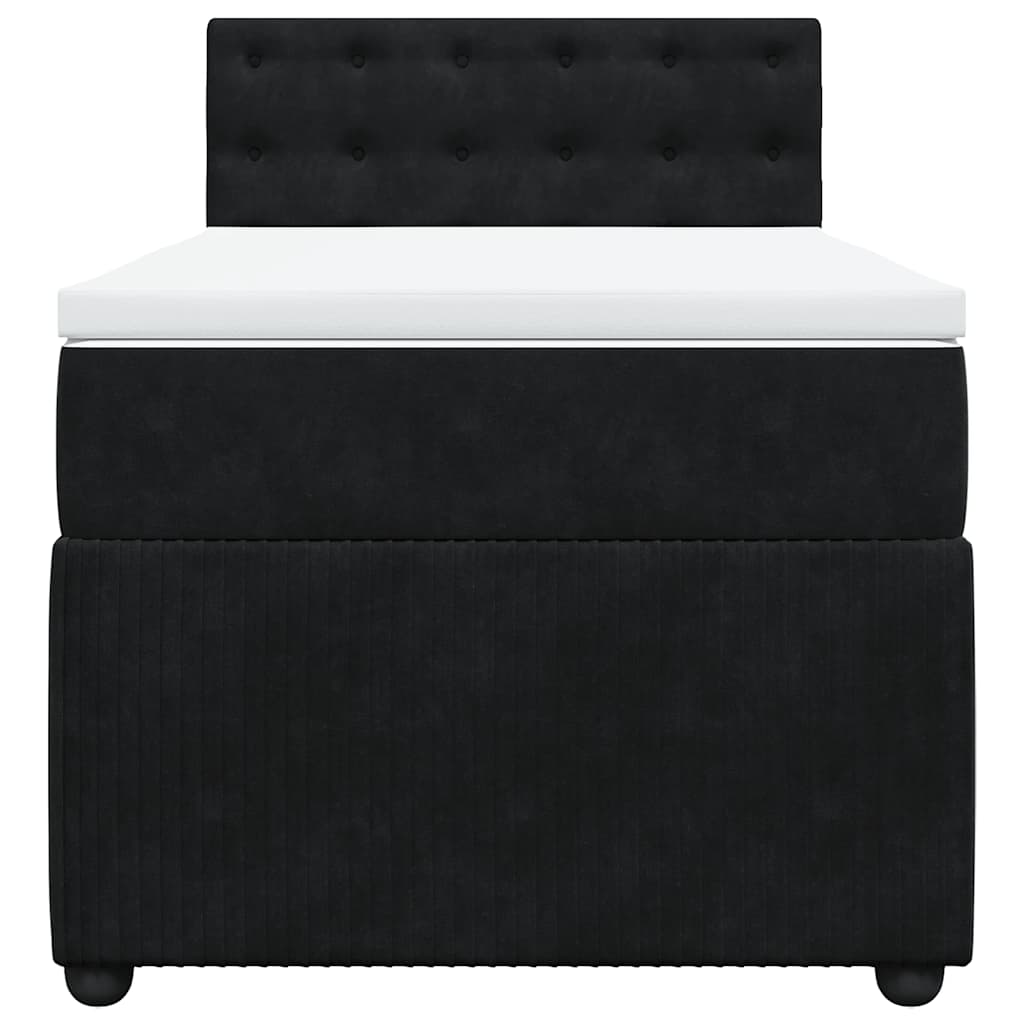 Box spring krevet s madracem crni 100x200 cm baršunasti