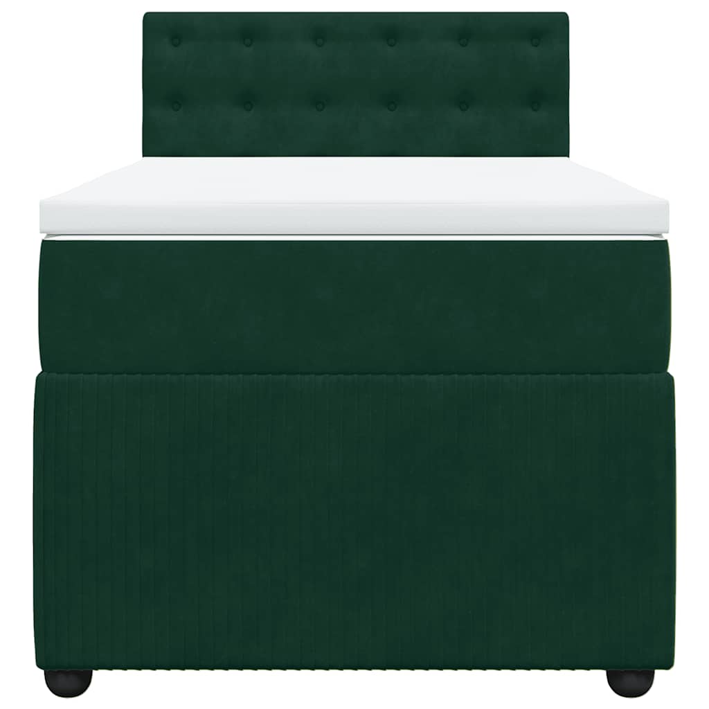 Box spring krevet s madracem tamnozeleni 100x200 cm baršunasti