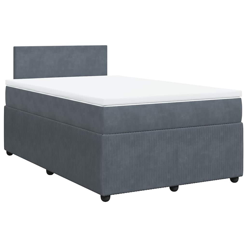 Krevet box spring s madracem tamnosivi 120 x 190 cm baršun
