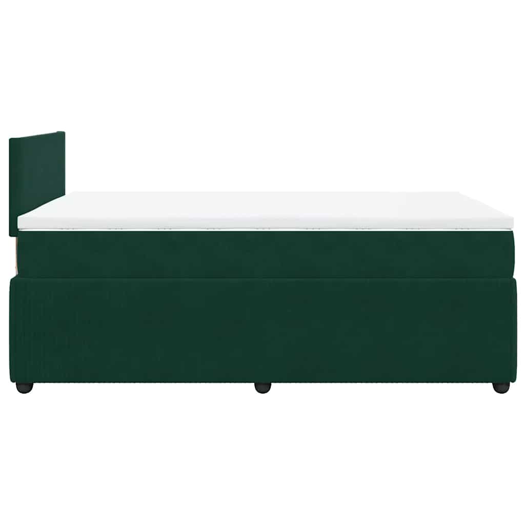 Krevet box spring s madracem tamnozeleni 120x190 cm baršunasti