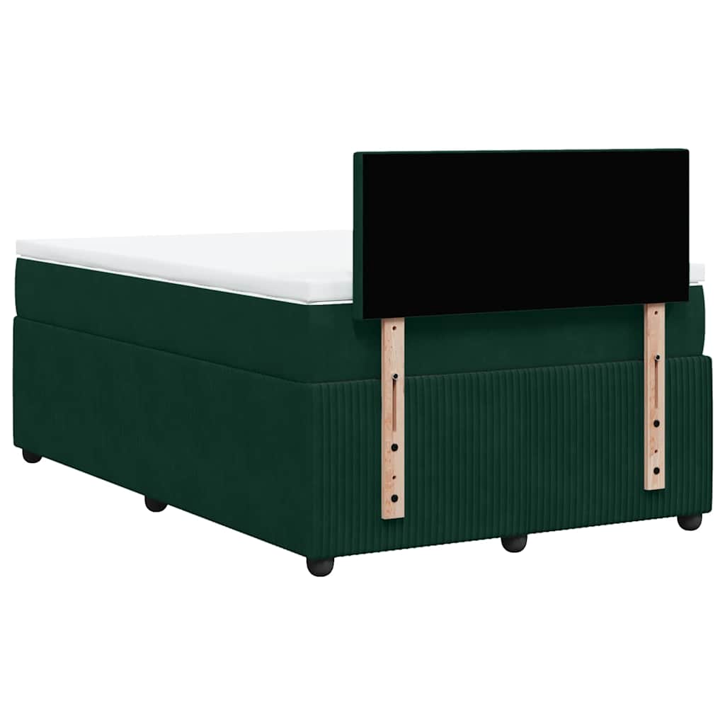Krevet box spring s madracem tamnozeleni 120x190 cm baršunasti