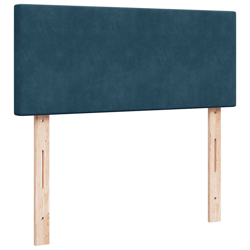 Krevet s oprugama i madracem plavi 120 x 190 cm baršun