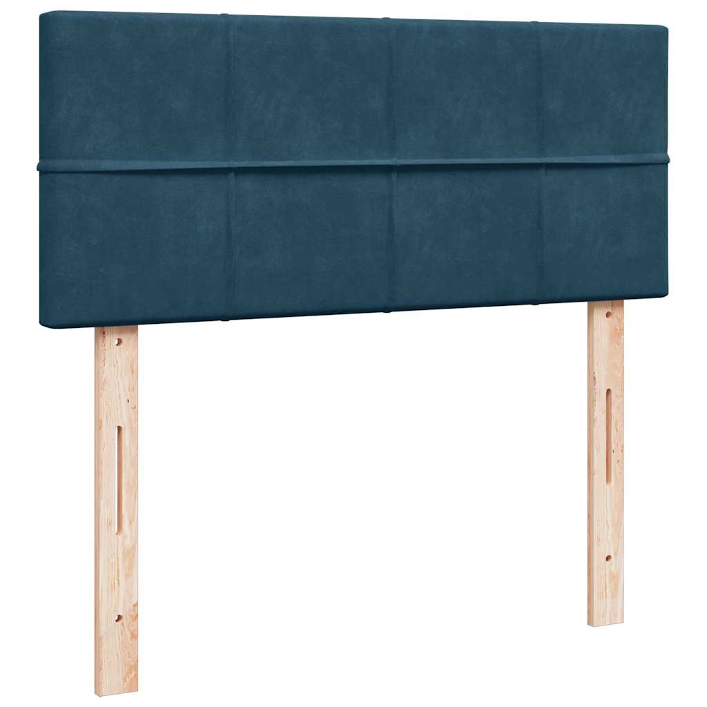 Krevet s oprugama i madracem plavi 120 x 190 cm baršun