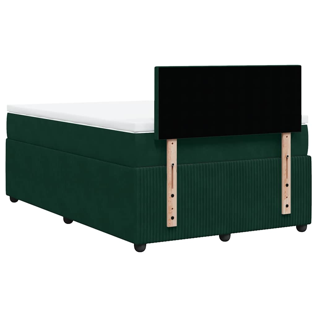 Box spring krevet s madracem tamnozeleni 120x200 cm baršunasti