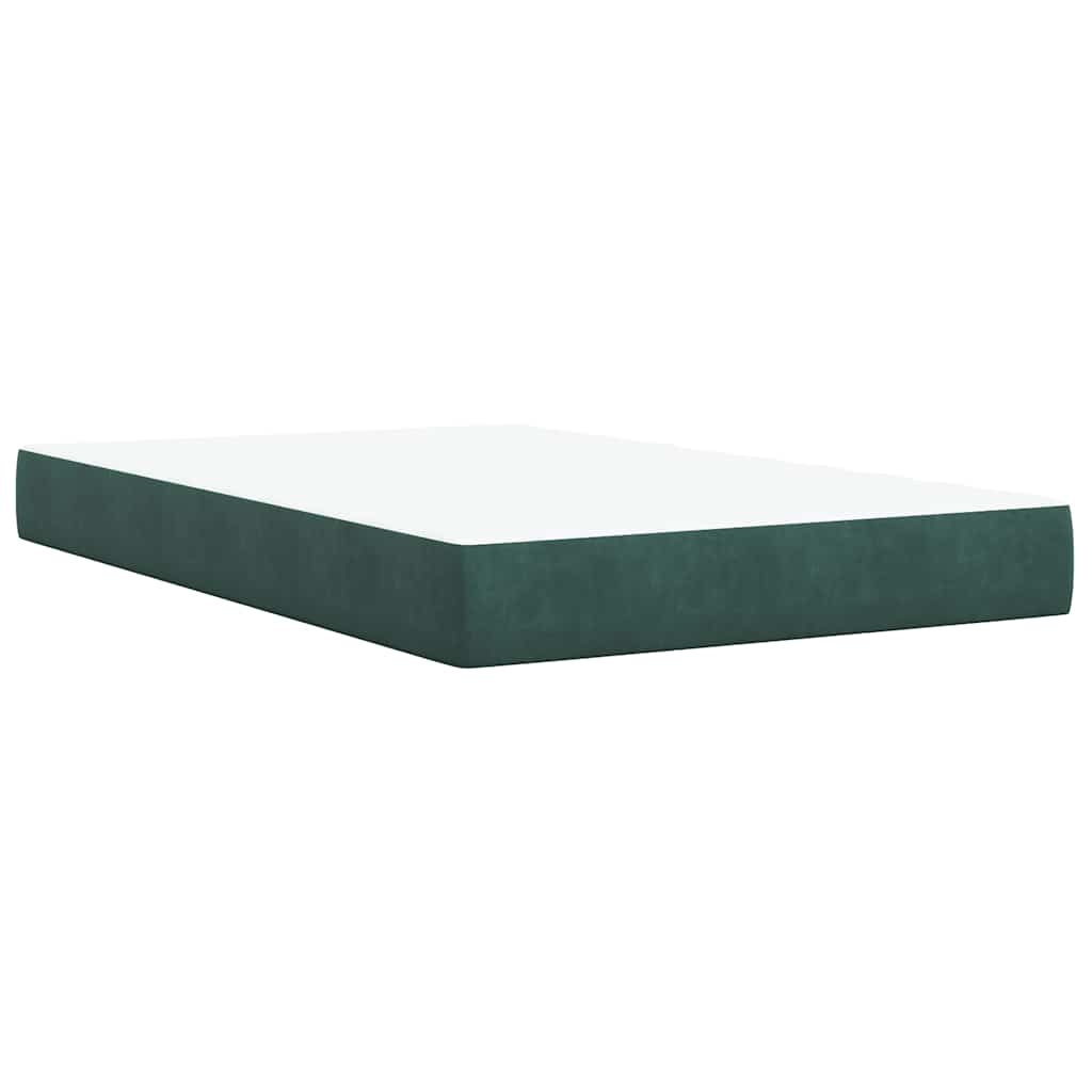 Box spring krevet s madracem tamnozeleni 120x200 cm baršunasti
