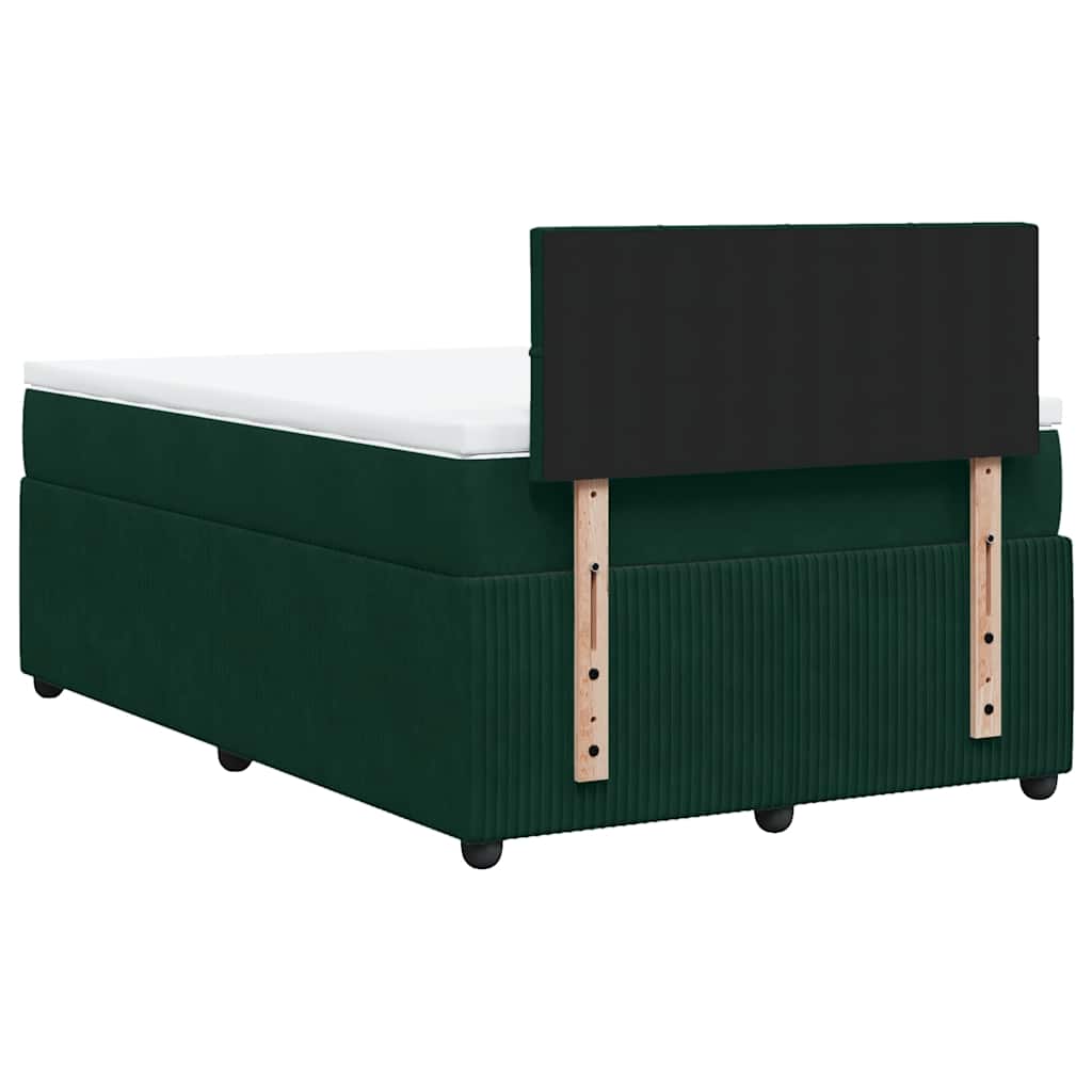 Box spring krevet s madracem tamnozeleni 120x200 cm baršunasti
