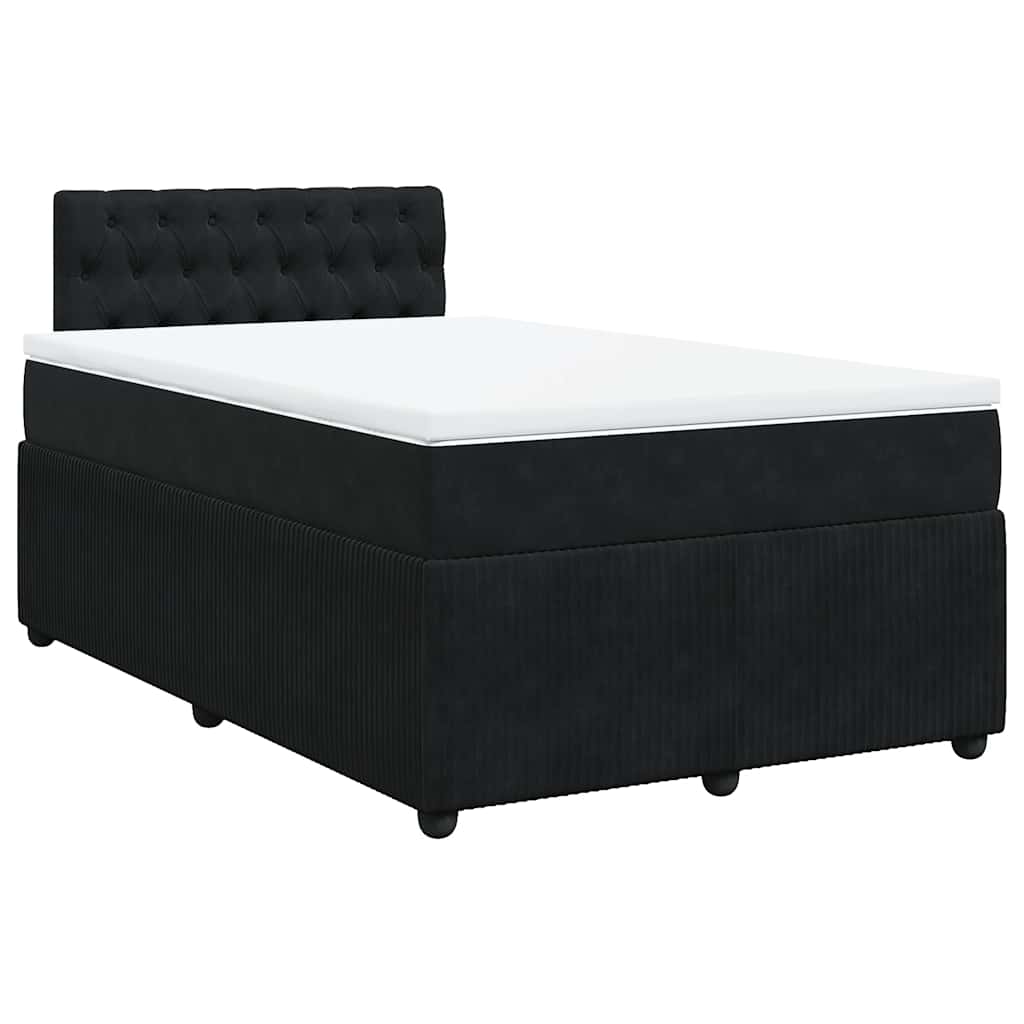 Box spring krevet s madracem crni 120 x 200 cm baršunasti