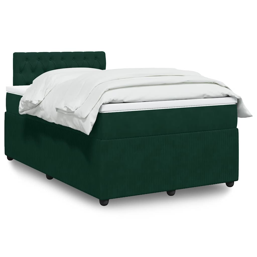 Box spring krevet s madracem tamnozeleni 120x200 cm baršunasti