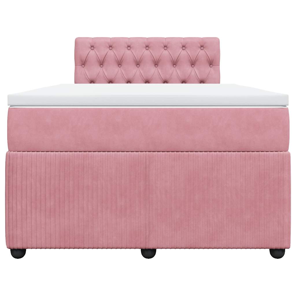 Box spring krevet s madracem ružičasti 120 x 200 cm baršunasti