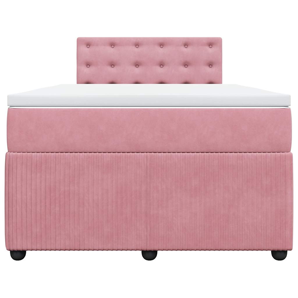 Box spring krevet s madracem ružičasti 120 x 200 cm baršunasti