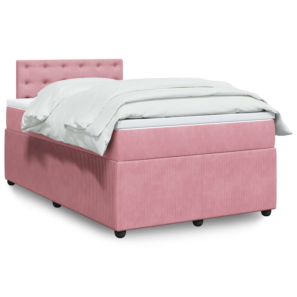 Box spring krevet s madracem ružičasti 120 x 200 cm baršunasti