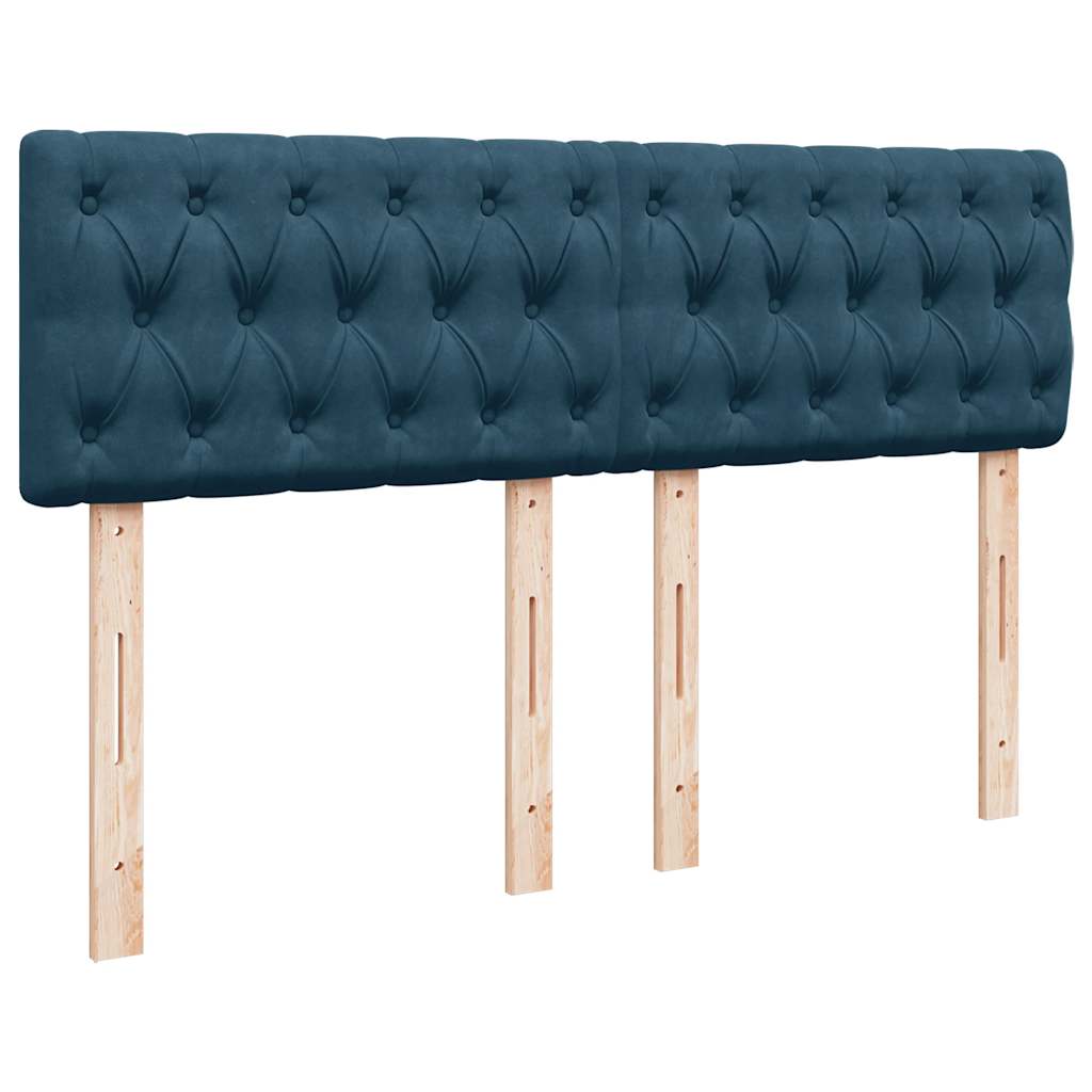Krevet s oprugama i madracem plavi 140x190 cm baršunasti