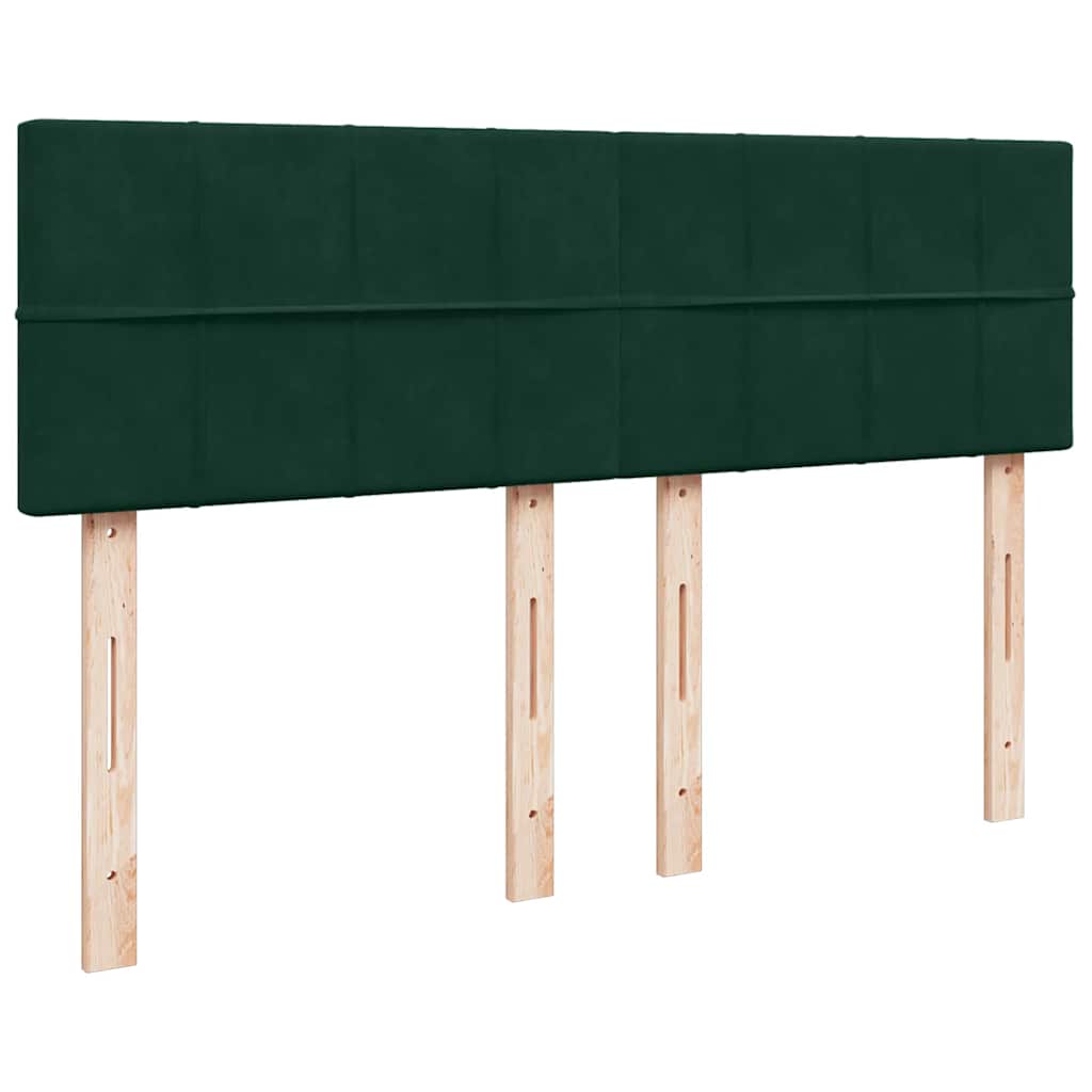 Krevet s oprugama i madracem tamnozeleni 140x200 cm baršunasti