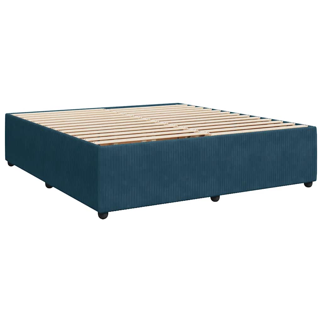 Krevet s oprugama i madracem plavi 180x200 cm baršunasti